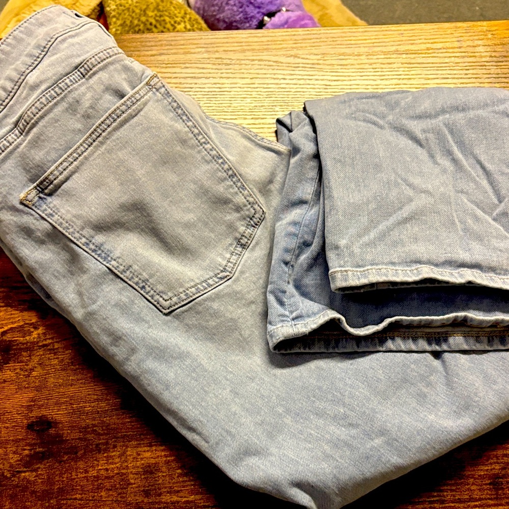 Warp + Weft Light Blue Flare & Wide Leg Jeans